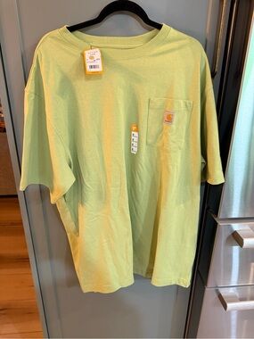 NWT Carhartt Men’s Short-Sleeve Pocket T-Shirt — Light Green Loose Fit